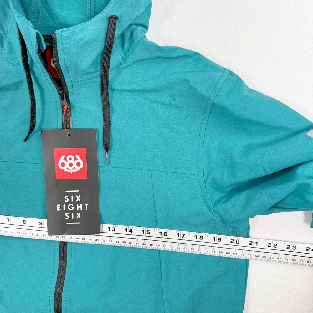 686 Unix Hooded Jacket Size M Mens Deep Lake Blue KCR915, NEW